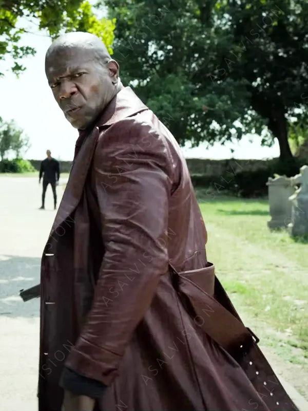 The Killer’s Game Terry Crews Brown Leather Coat