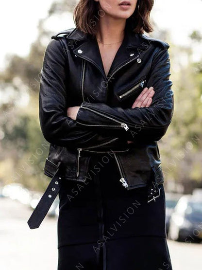 The Menu 2022 Anya Taylor-Joy Margot Black Leather Jacket