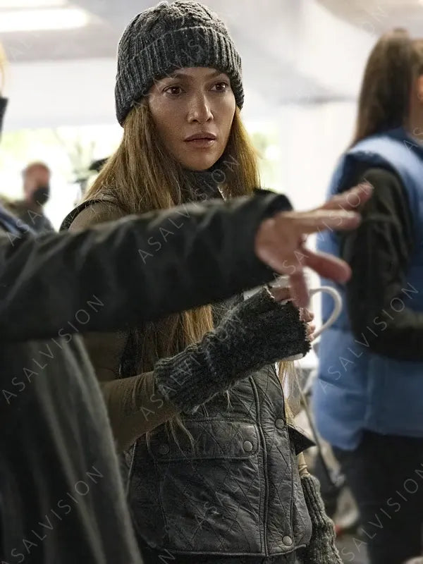 The Mother Jennifer Lopez Quilted Black Vest