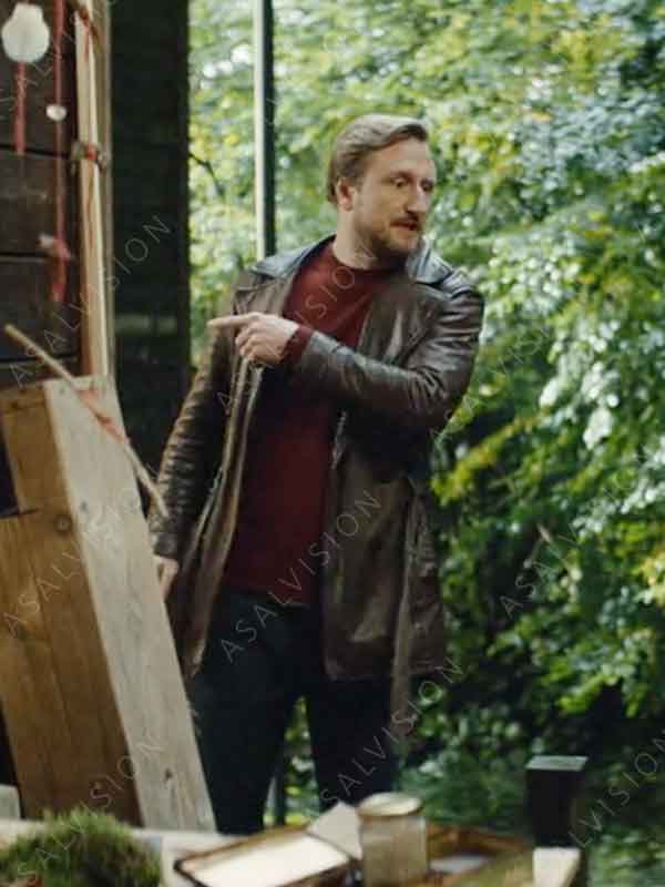 The Signal Gregor Brown Leather Belted Coat