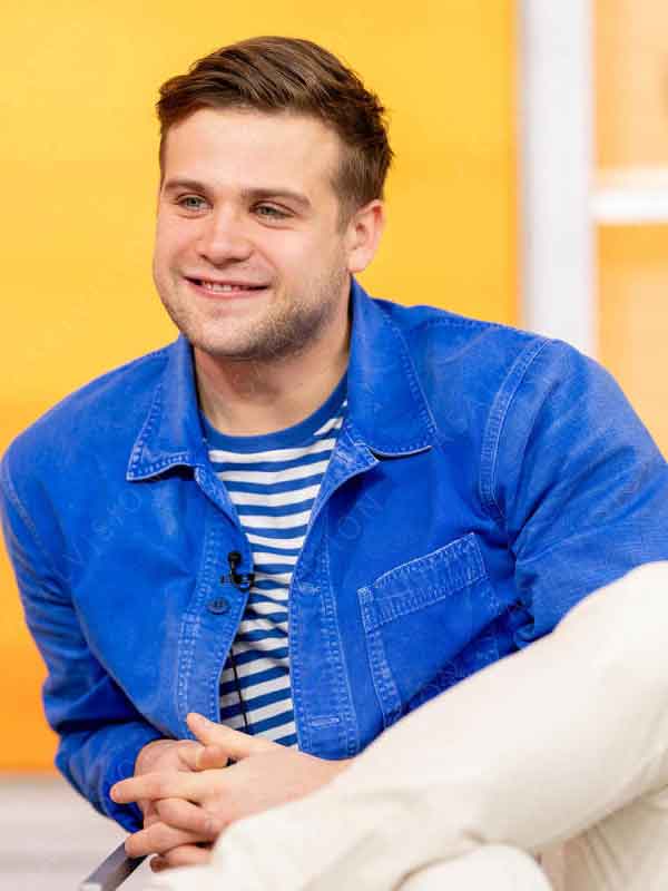 The Today Show 2024 Celebrity Leo Woodall Blue Shirt Style Cotton Jacket