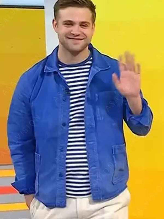 The Today Show 2024 Leo Woodall Blue Cotton Jacket