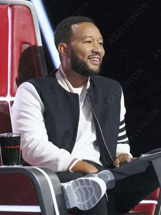 The Voice S19 John Legend Black And White Bomber Jacket
