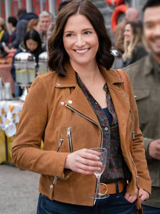 The Way Home 2023 Chyler Leigh Suede Jacket
