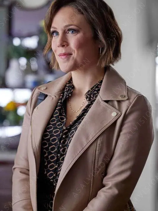 The Wedding Cottage 2023 Erin Krakow Leather Jacket