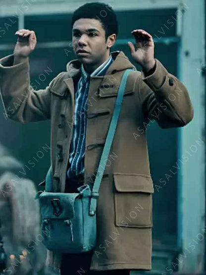 This Town 2024 Dante Williams Brown Wool Duffle Hooded Coat