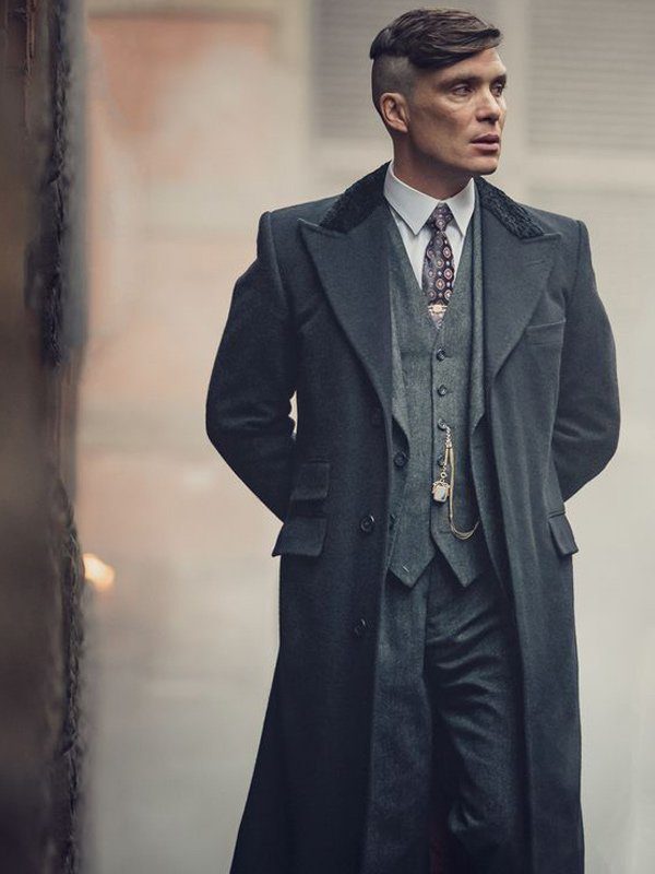 Thomas Shelby Tv Series Peaky Blinders Cillian Murphy Wool Black Coat