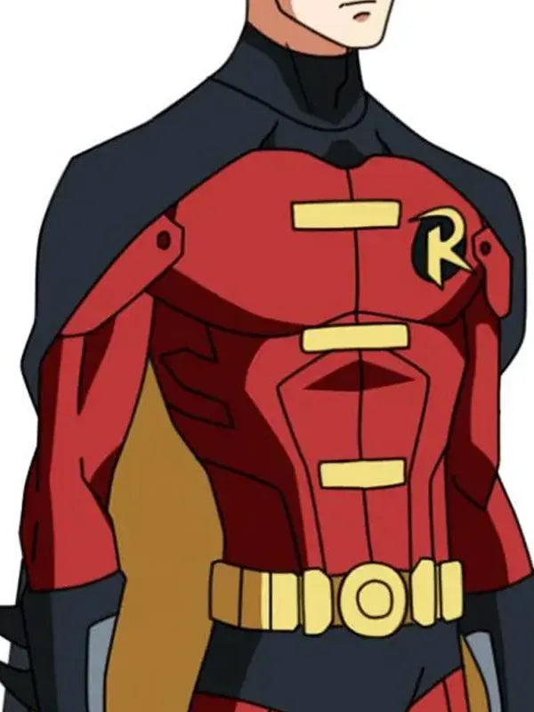 Tim Drake Red And Black Leather Jacket