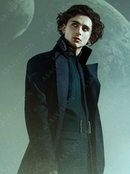 Timothée Chalamet Trench Black Coat