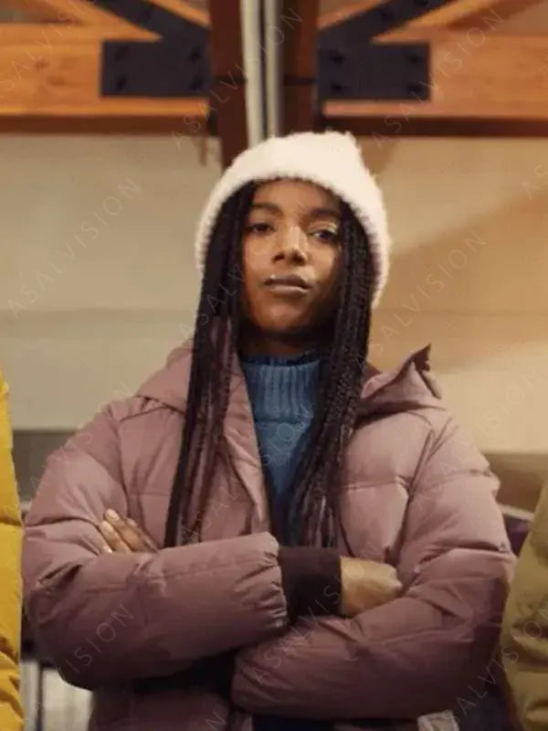 Tina Gates Weak Layers 2024 Chelsea Conwright Purple Puffer Coat With Hood
