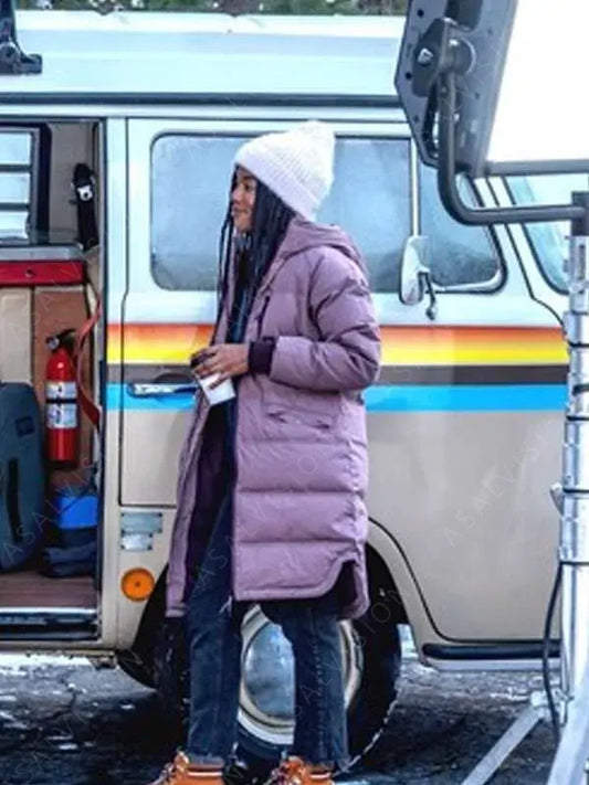 Tina Gates Weak Layers 2024 Purple Puffer Coat
