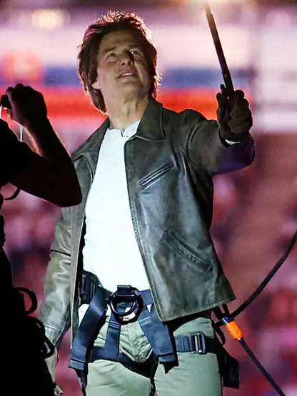 Tom Cruise Olympics Leather Jacket