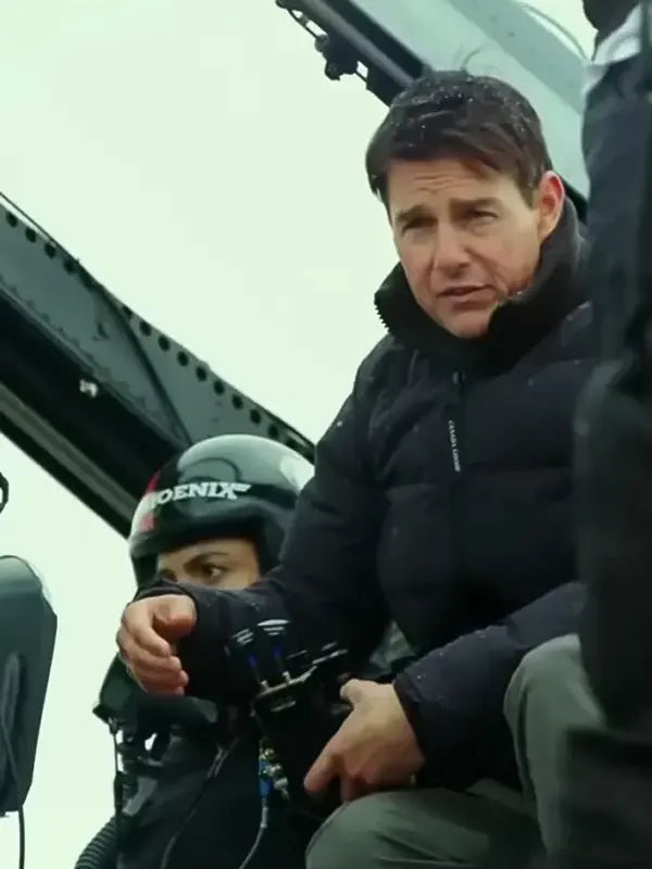 Tom Cruise Top Gun Maverick Puffer Black Jacket