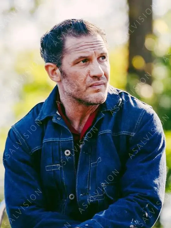 Tom Hardy Movie The Bikeriders 2024 Johnny Blue Denim Jacket