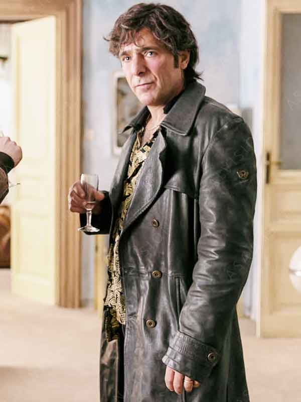 Tommaso TV Series Supersex 2024 Adriano Giannini Black Leather Trench Coat