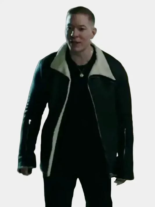 Tommy Egan Power Black Shearling Leather Jacket