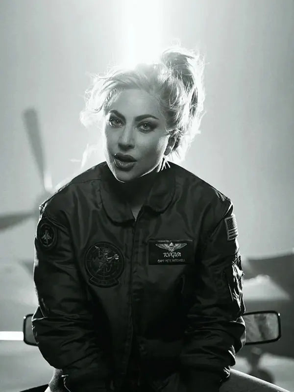 Top Gun Maverick Lady Gaga Bomber Green Jacket