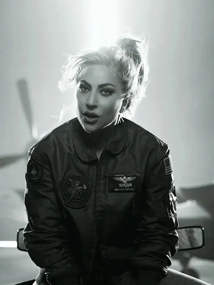 Top Gun Maverick Lady Gaga Bomber Green Jacket