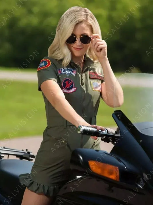 Top Gun Women Green Costume