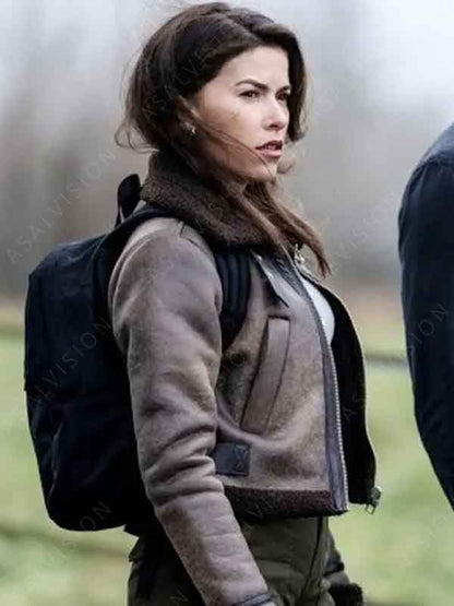 Tracker 2024 Sofia Pernas Brown Shearling Leather Jacket