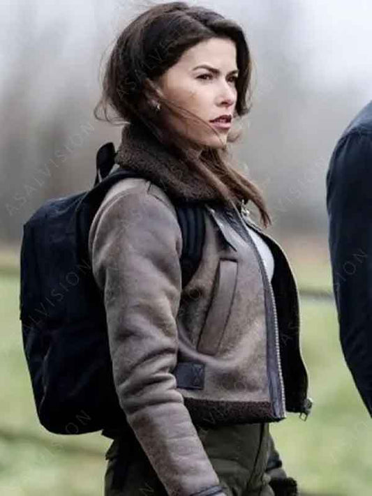 Tracker 2024 Sofia Pernas Brown Shearling Leather Jacket