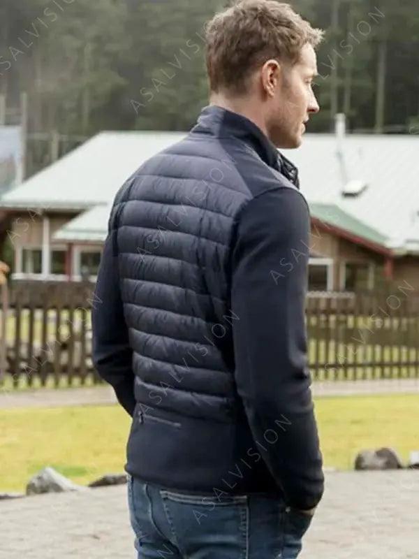 Tracker Season 1 Justin Hartley Black Puffer Jacket