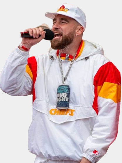 Travis Kelce Super Bowl White Jacket