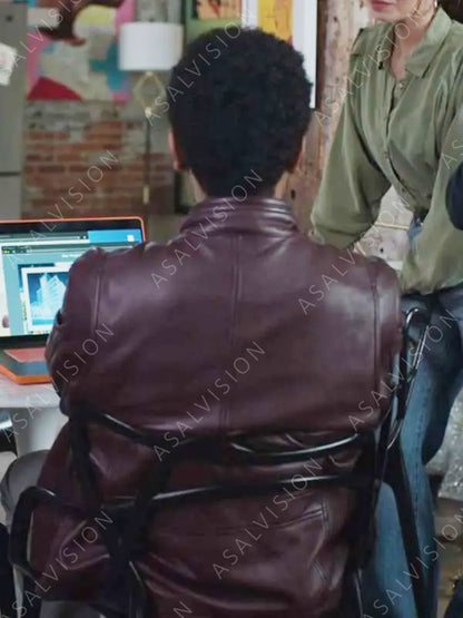 True Justice Family Ties Alexander Nunez Brown Leather Jacket
