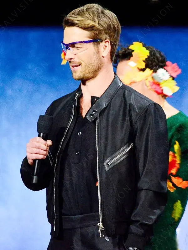 Twisters 2024 CinemaCon Glen Powell Bomber Leather Jacket