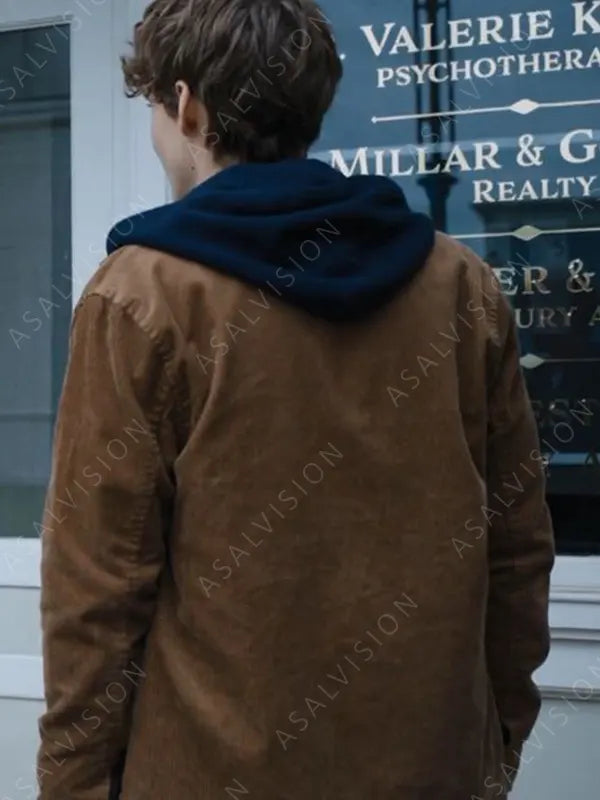 Tyler Galpin Wednesday 2022 Hunter Doohan Brown Corduroy Jacket