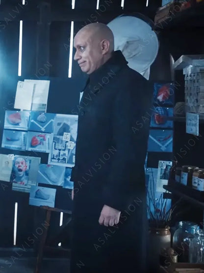 Uncle Fester Wednesday Fred Armisen Black Coat