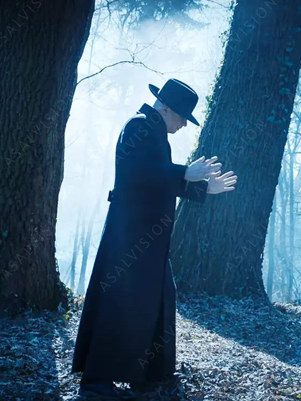 Uncle Fester Wednesday Fred Armisen Black Long Wool Coat