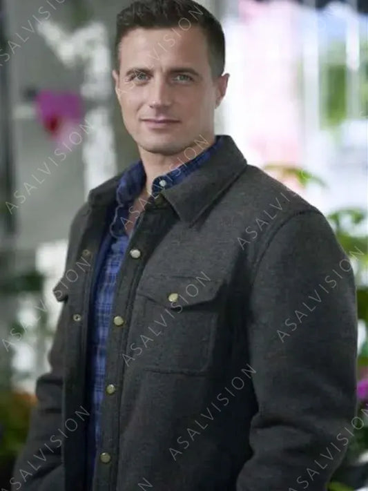 Valentine in the Vineyard Nate DeLuca Grey Wool Jacket