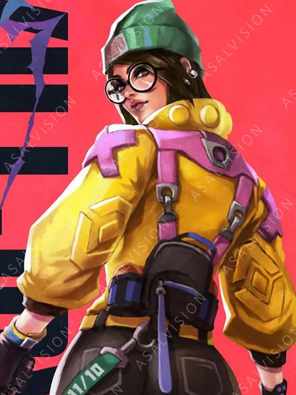 Valorant Yellow Cropped Leather Jacket