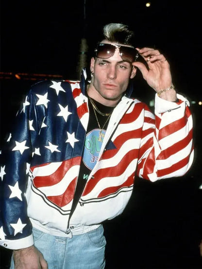 Vanilla Ice American Flag Leather Jacket