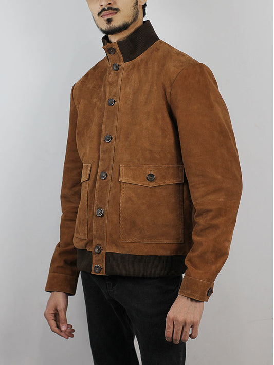 Varkell Suede Bomber Jacket