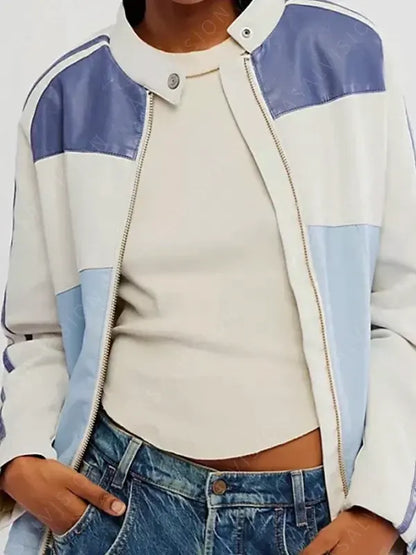 Vegan Renee Rapp Motorcycle Zipper Leather Jacket