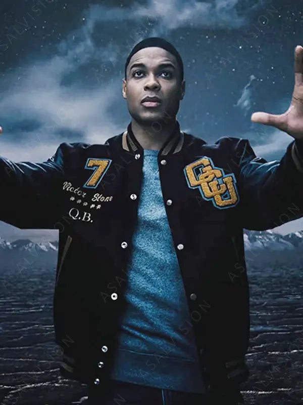 Victor Stone Justice League Cyborg Gotham City University Black Jacket