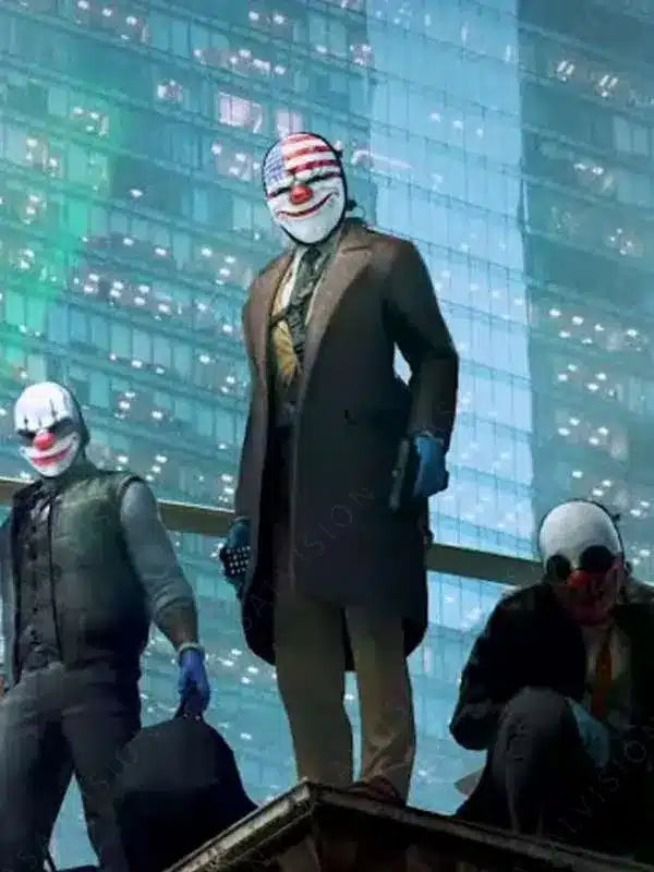 Video Game Payday 3 Nathan Steele Brown Trench Costume Coat