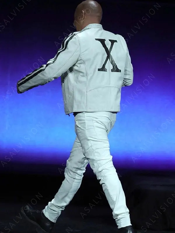 Vin Diesel Fast X 2023 Dominic Toretto CinemaCon White Striped Leather Jacket