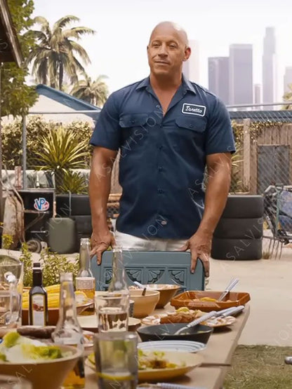 Vin Diesel Movie Fast X Dominic Toretto Navy Blue Shirt