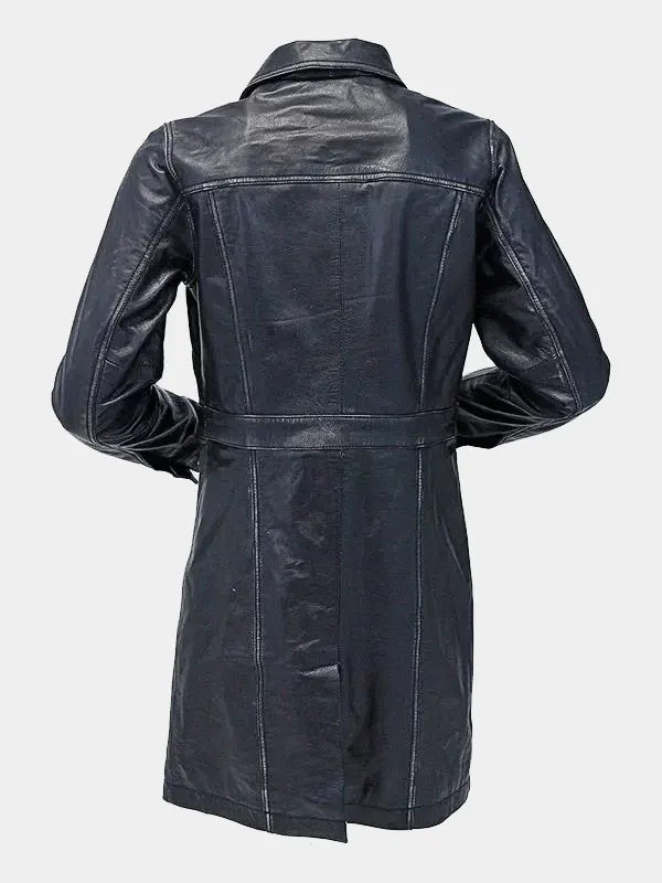 Vintage Black Leather Coat