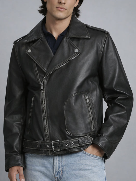 Malvorn Vintage Biker Black Jacket