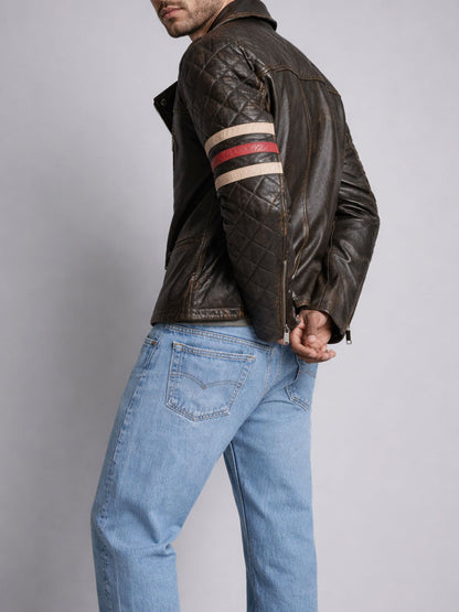 Hexford Vintage Brown Moto Jacket