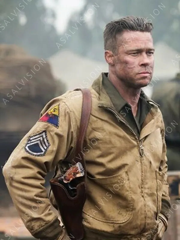 WW2 Fury Tanker Brad Pitt Bomber Cotton Jacket