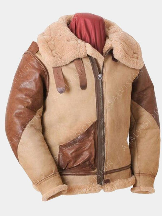 WWii Brown Flying B-3 Shearling Leather Jacket