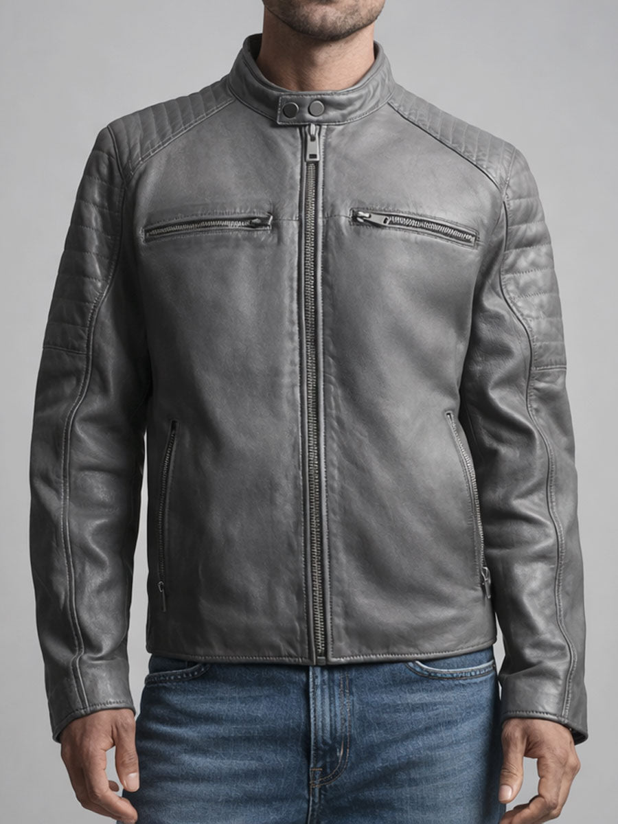 Warlen Leather Racer Jacket
