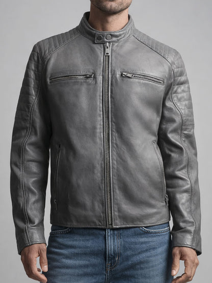 Warlen Leather Racer Jacket