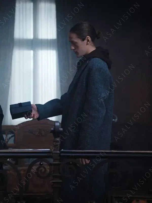 Wednesday 2022 Xavier Thorpe Grey Trench Wool Coat