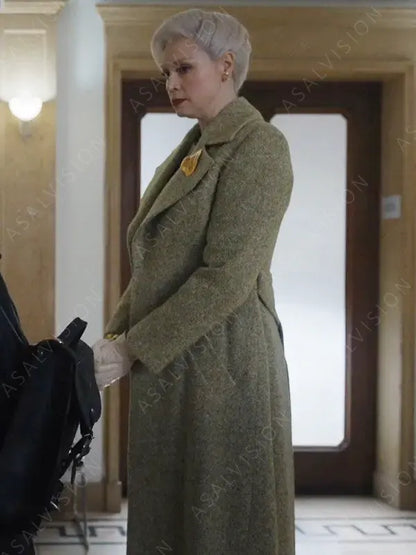 Wednesday Larissa Weems Green Trench Coat